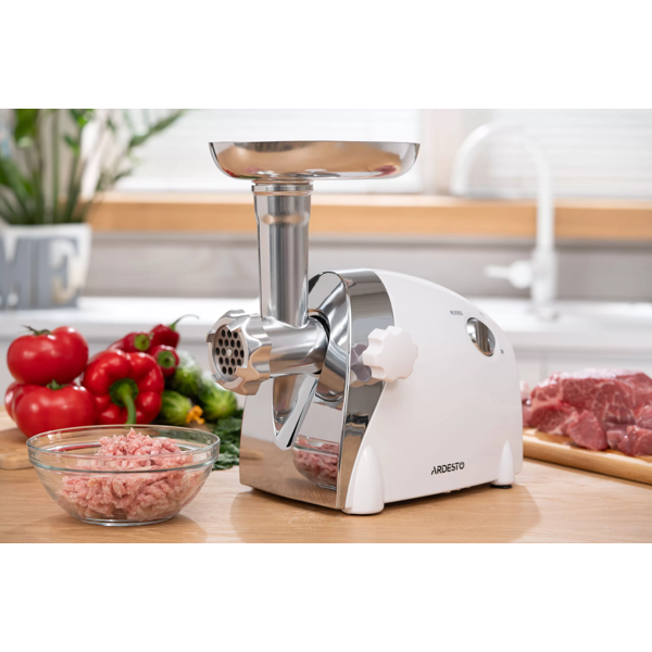 ხორცსაკეპი Ardesto MGA-2000W, 2000W, Meat Grinder, White/Silver