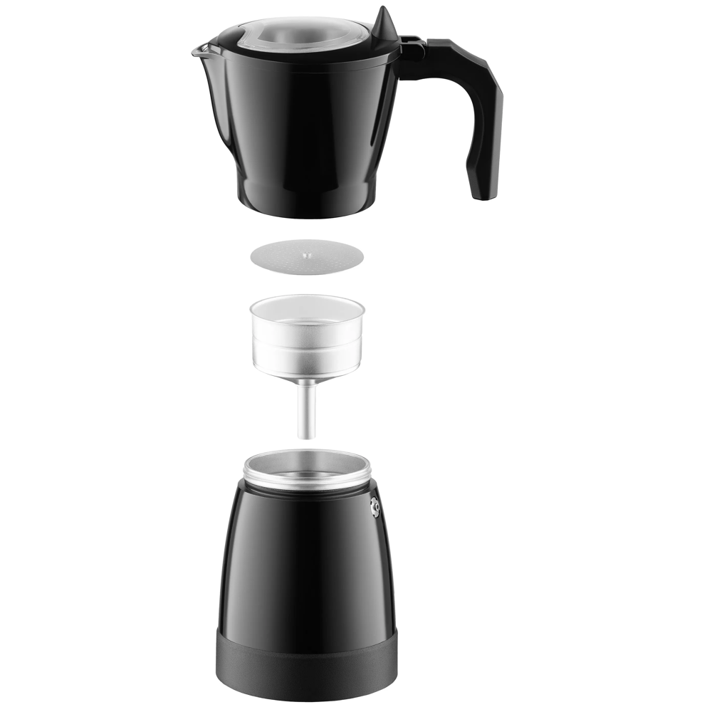 ყავის მადუღარა Ardesto CMM-X300B Moka Pot, 480W, 0.3L, Coffee Maker, Black