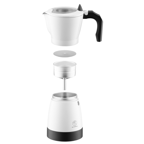 Ardesto CMM-X300W Moka Pot, 480W, 0.3L, Coffee Maker, White