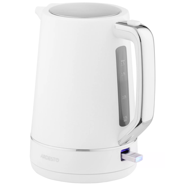 ელექტრო ჩაიდანი Ardesto EKL-450W, 2200W, 1.7L, Electric Kettle, White