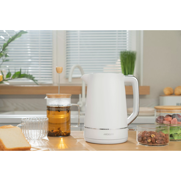 ელექტრო ჩაიდანი Ardesto EKL-450W, 2200W, 1.7L, Electric Kettle, White