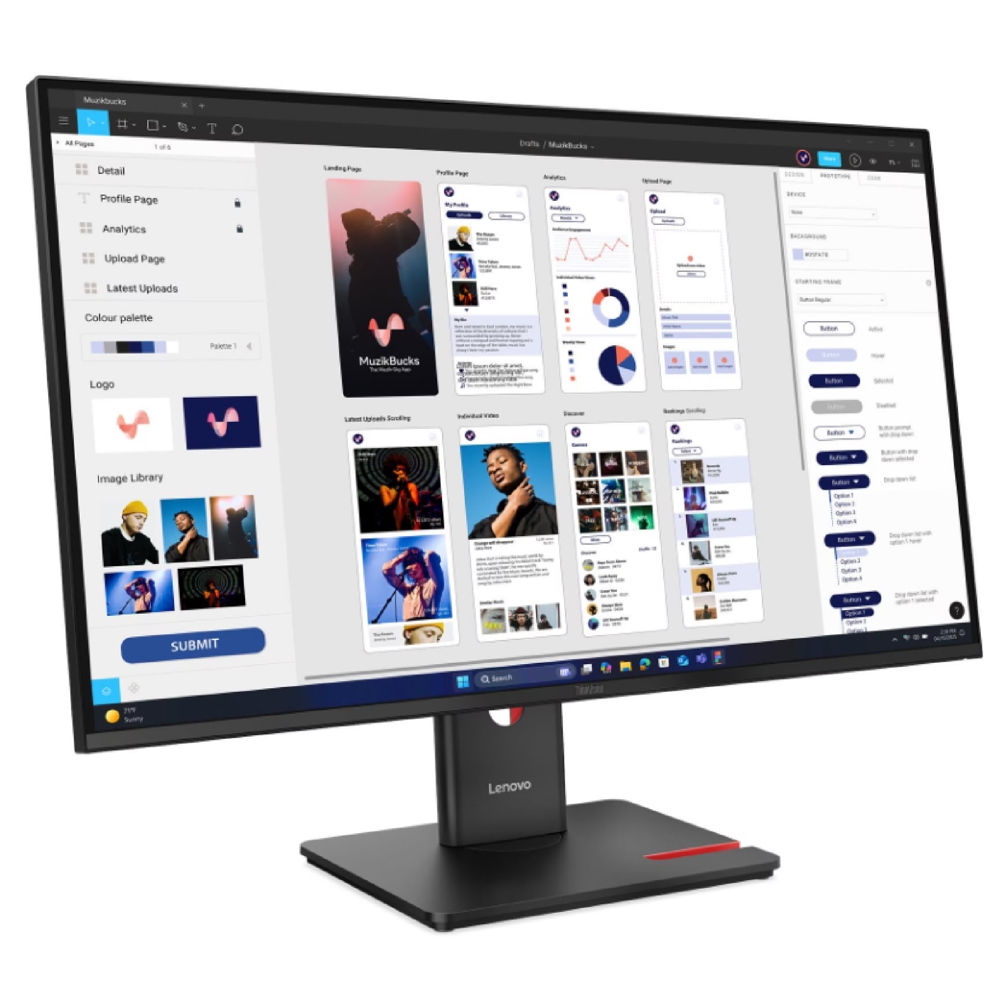 მონიტორი Lenovo 64B0GAT1EU ThinkVision T32UD-40, 31.5", Monitor, 4K UHD, IPS, HDMI, DP, USB-C, LAN, Black