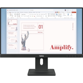 Monitor Lenovo 64BAMAT1EU ThinkVision E24-40, 23.8", FHD, IPS, HDMI, DP, VGA, Black