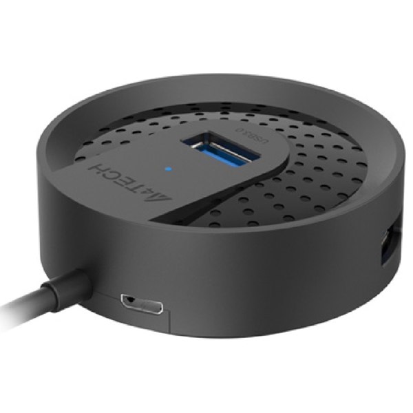 USB-C ჰაბი A4Tech HUB-30C, USB 3.0, USB-C, HUB, Black
