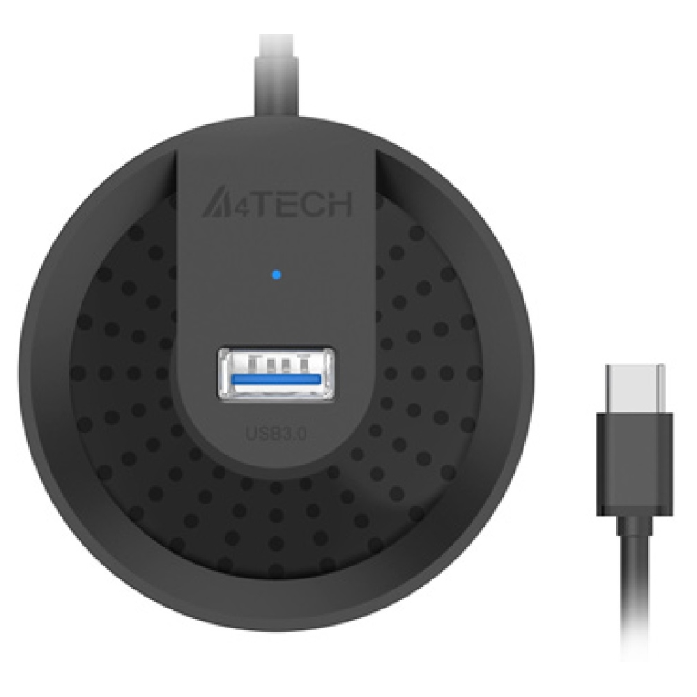 HUB A4Tech HUB-30C, USB 3.0, USB-C, Black