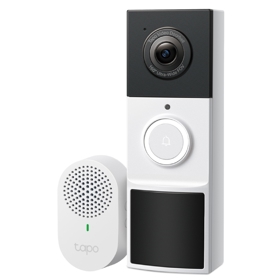 კარის ვიდეო ზარი TP-Link Tapo D210, Wire-Free Video Doorbell, 2K 3MP, 2-Way Audio, Night Vision, White/Black