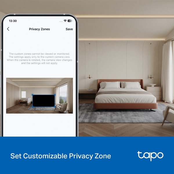 ვიდეო სათვალთვალო კამერა TP-Link Tapo C216, Home Security Wifi Camera, 3MP, White