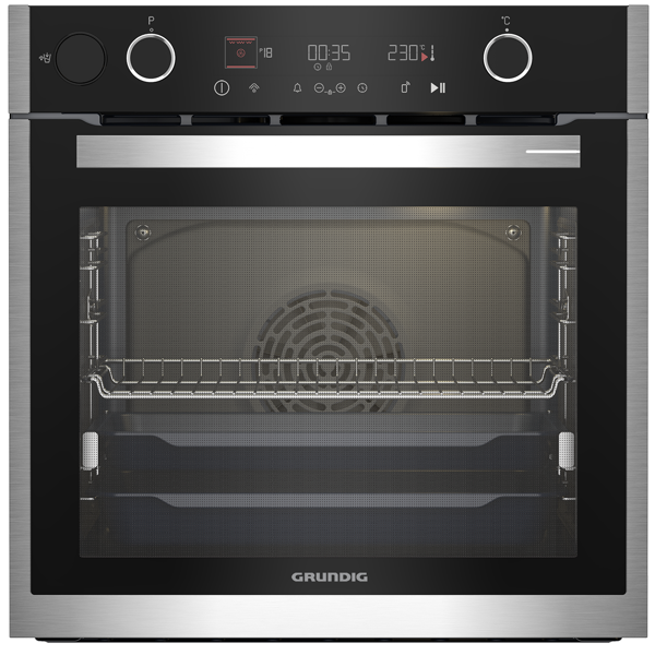 Built-In Electric Oven Grundig GEBD19401BHI, 3400W, 72L, Black/Silver