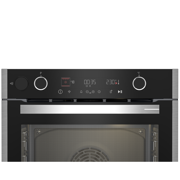 Built-In Electric Oven Grundig GEBD19401BHI, 3400W, 72L, Black/Silver