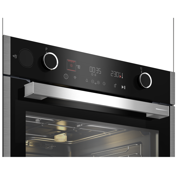 Built-In Electric Oven Grundig GEBD19401BHI, 3400W, 72L, Black/Silver