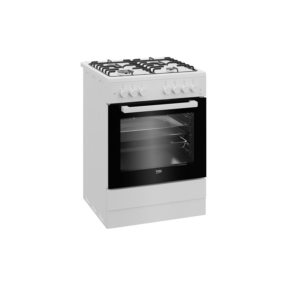 გაზქურა Beko FBE62120WD, 4Gas, Gas Cooker, White