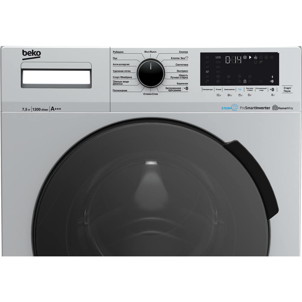 სარეცხი მანქანა Beko WSPE7H616S, 7.5Kg, A+++, 1200Rpm, Washing Machine, Grey