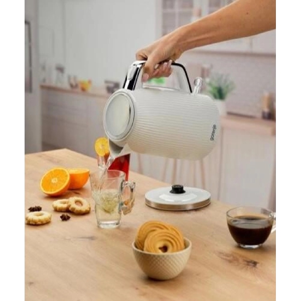ელექტრო ჩაიდანი Gorenje K17OPW, 2200W, 1.7L, Electric kettle, White