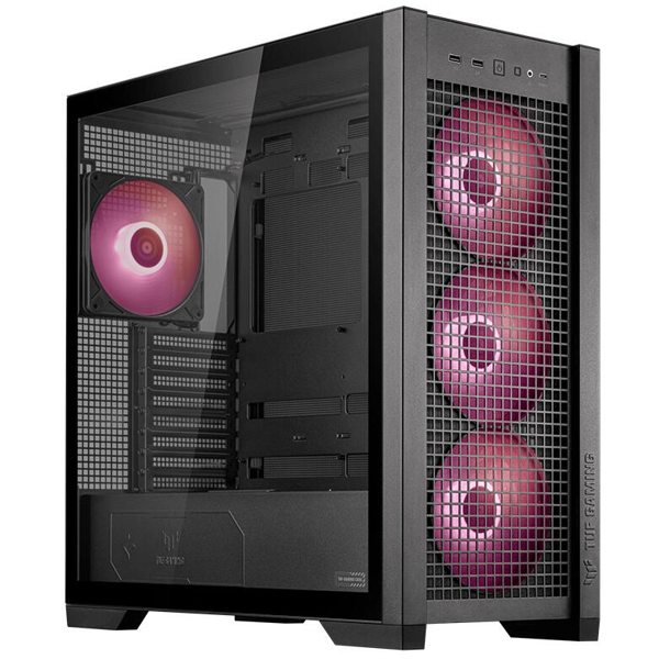 ქეისი Asus TUF 90DC00I0-B19000 GT302 TG ARGB, Computer Case, MidT, EATX, ATX, Micro ATX, Mini ITX, 2xUSB, USB-C, 3.5mm, Black