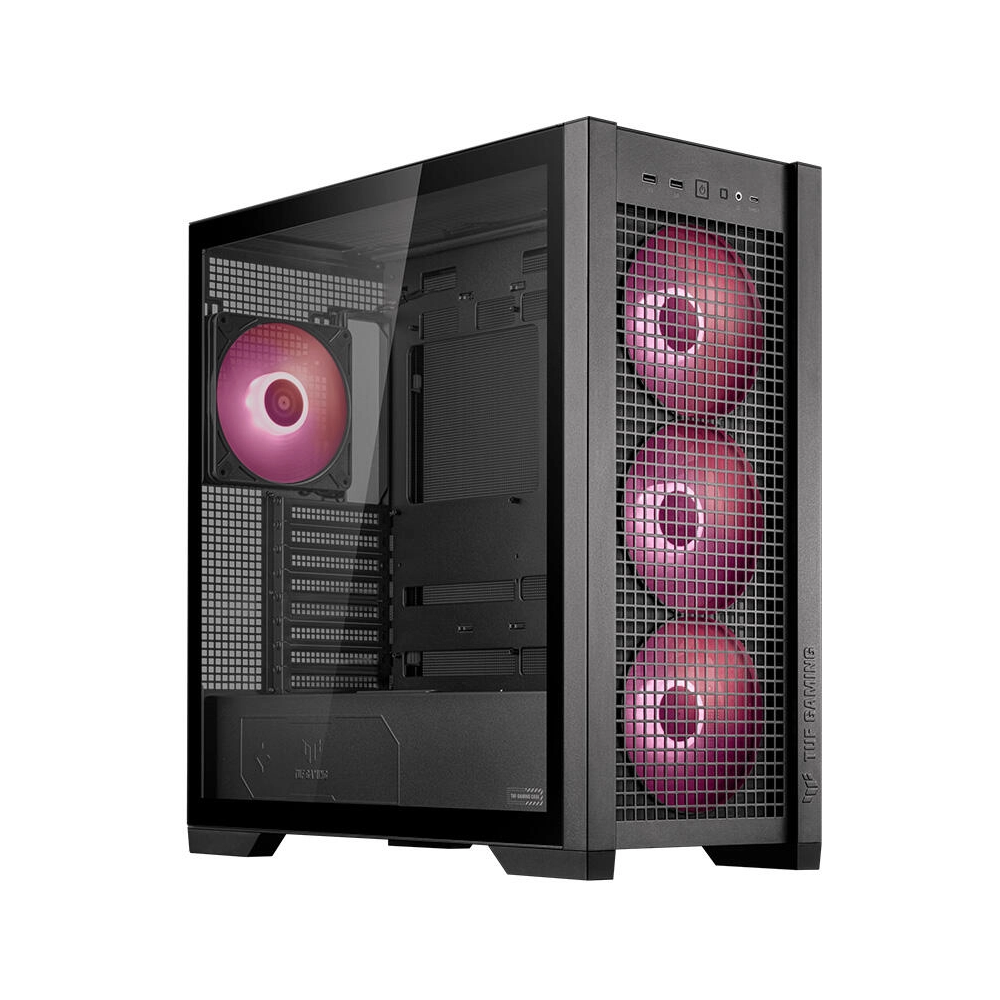 ქეისი Asus TUF 90DC00I0-B19000 GT302 TG ARGB, Computer Case, MidT, EATX, ATX, Micro ATX, Mini ITX, 2xUSB, USB-C, 3.5mm, Black