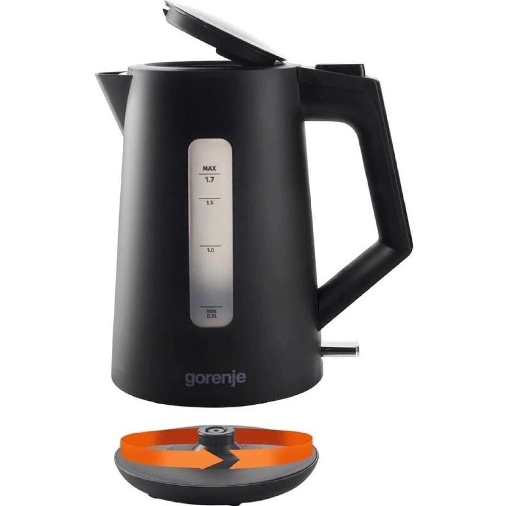 ელექტრო ჩაიდანი Gorenje K17OPB, 2200W, 1.7L, Electric kettle, Black