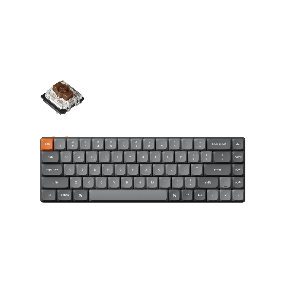 კლავიატურა Keychron K7M-B3 K7 Max, Gateron Brown, Wireless, USB-C, Bluetooth, RGB, Mechanical Gaming Keyboard, Black