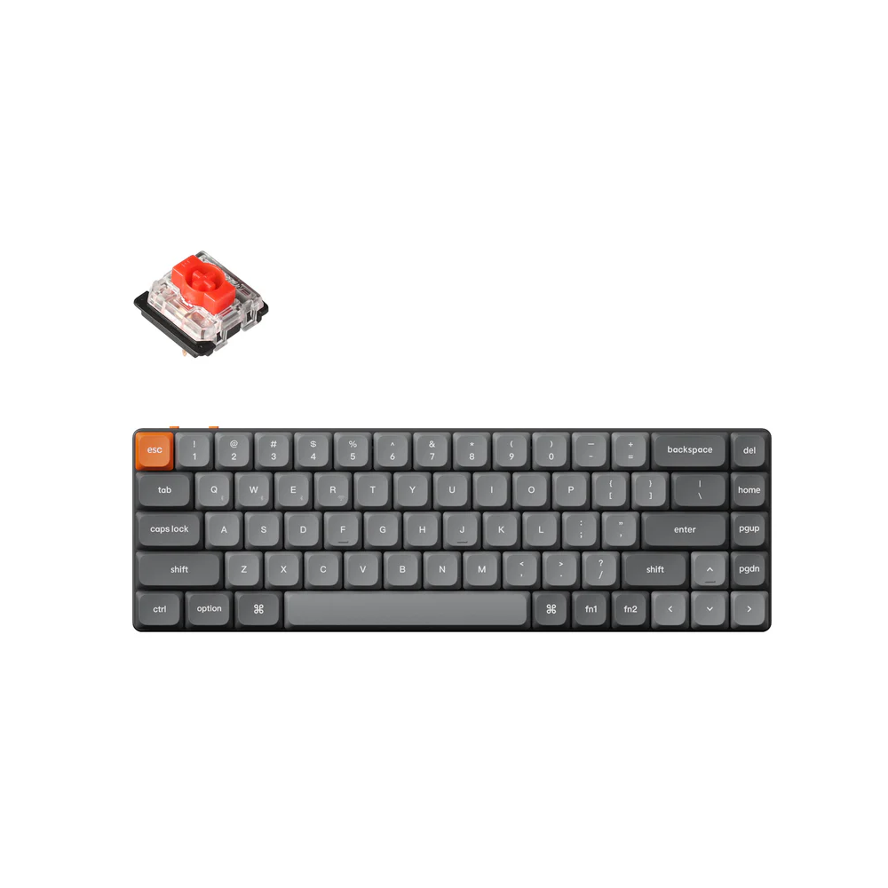 კლავიატურა Keychron K7M-B1 K7 Max, Gateron RED, Wireless, USB-C, Bluetooth, RGB, Mechanical Gaming Keyboard, Black