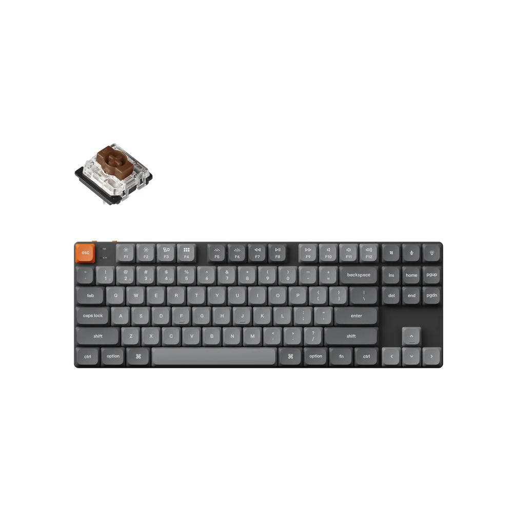 კლავიატურა Keychron K1M-B3 K1 Max, Gateron Brown, Wireless, USB-C, Bluetooth, RGB, Mechanical Gaming Keyboard, Black