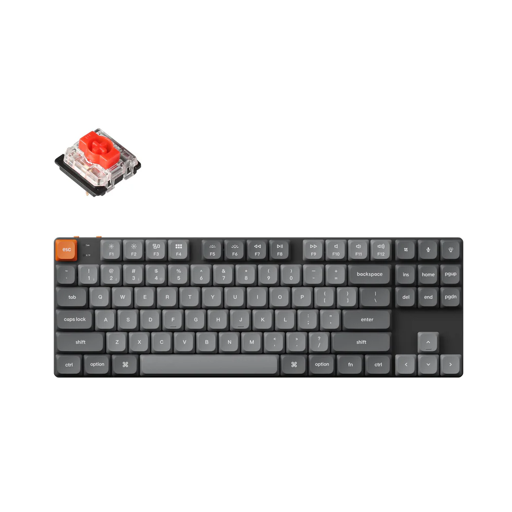 კლავიატურა Keychron K1M-B1 K1 Max, Gateron RED, Wireless, USB-C, Bluetooth, RGB, Mechanical Gaming Keyboard, Black