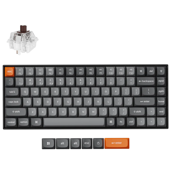 კლავიატურა Keychron K2M-B3 K2 Max, K Brown, Wireless, USB-C, Bluetooth, RGB, Mechanical Gaming Keyboard, Black