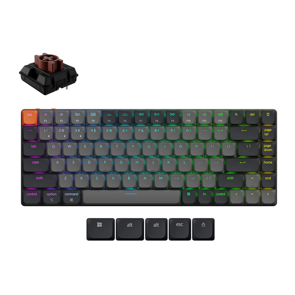 კლავიატურა Keychron K3X-B3 K3 V3, K Brown, Wireless, USB-C, Bluetooth, RGB, Mechanical Gaming Keyboard, Black