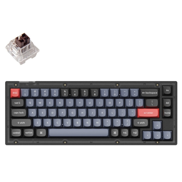 კლავიატურა Keychron V2-A3 V2, K Brown, Hot-Swap, Wired, USB-C, RGB, Mechanical Gaming Keyboard, Black