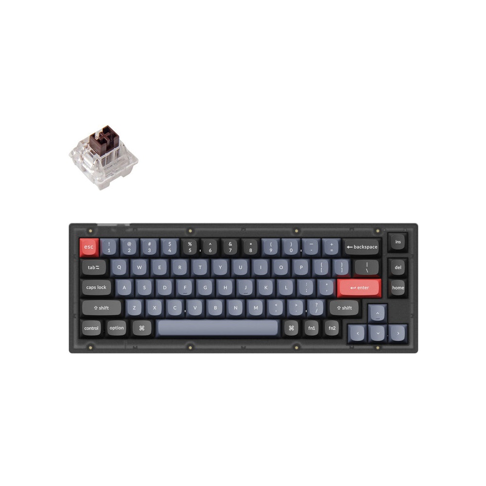 კლავიატურა Keychron V2-A3 V2, K Brown, Hot-Swap, Wired, USB-C, RGB, Mechanical Gaming Keyboard, Black