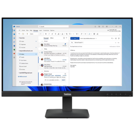 მონიტორი Lenovo 64B5KAT1EU ThinkVision S24-4e, 23.8", Monitor, FHD, IPS, HDMI, VGA, Black