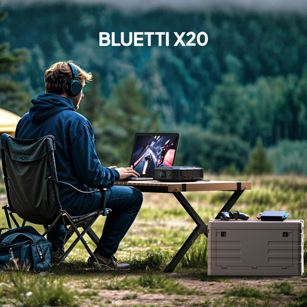 Power Bank For Laptop Bluetti X20, 288W, 48,000mAh, USB-C, USB-A, Black