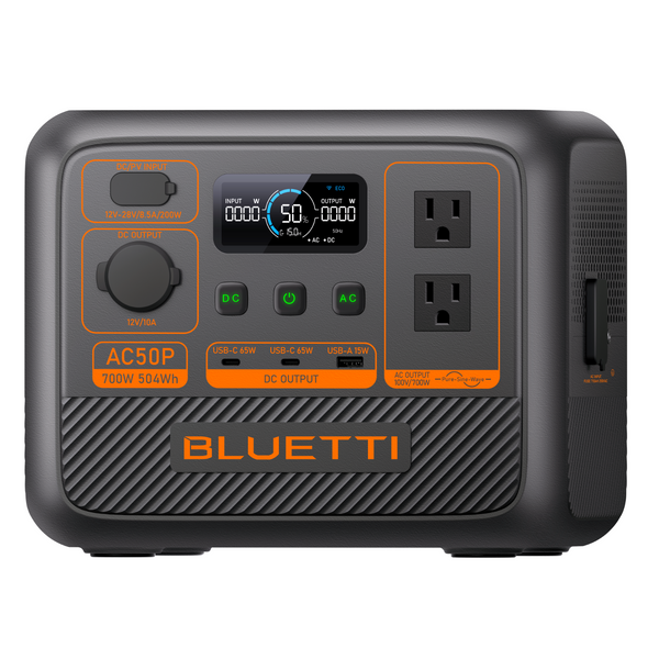 Portable Power Station Bluetti AC50P, 700W, USB-C, USB-A, Black