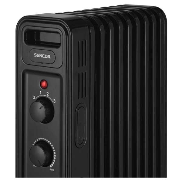 ზეთის რადიატორი Sencor SOH 3509BK, 2000W, 10-18m², Oil Radiator, Black