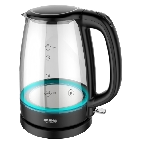 ელექტრო ჩაიდანი Arshia EK135-3449, 2200W, 1.7L, Electric Kettle, Black