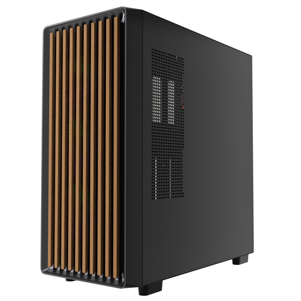 Computer Case ALLX AX-G2147, EATX, ATX, MATX, ITX, USB 3.0, USB, HD Audio, Black/Brown