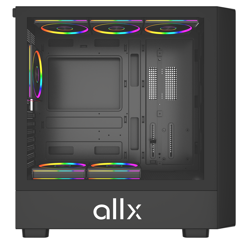 Computer Case ALLX AX-G2147, EATX, ATX, MATX, ITX, USB 3.0, USB, HD Audio, Black/Brown