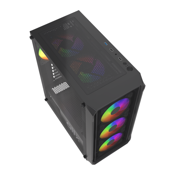 Computer Case ALLX AX-G2044, ATX, MATX, ITX, USB3.0, USB1.0x2, HD AUDIO, Black