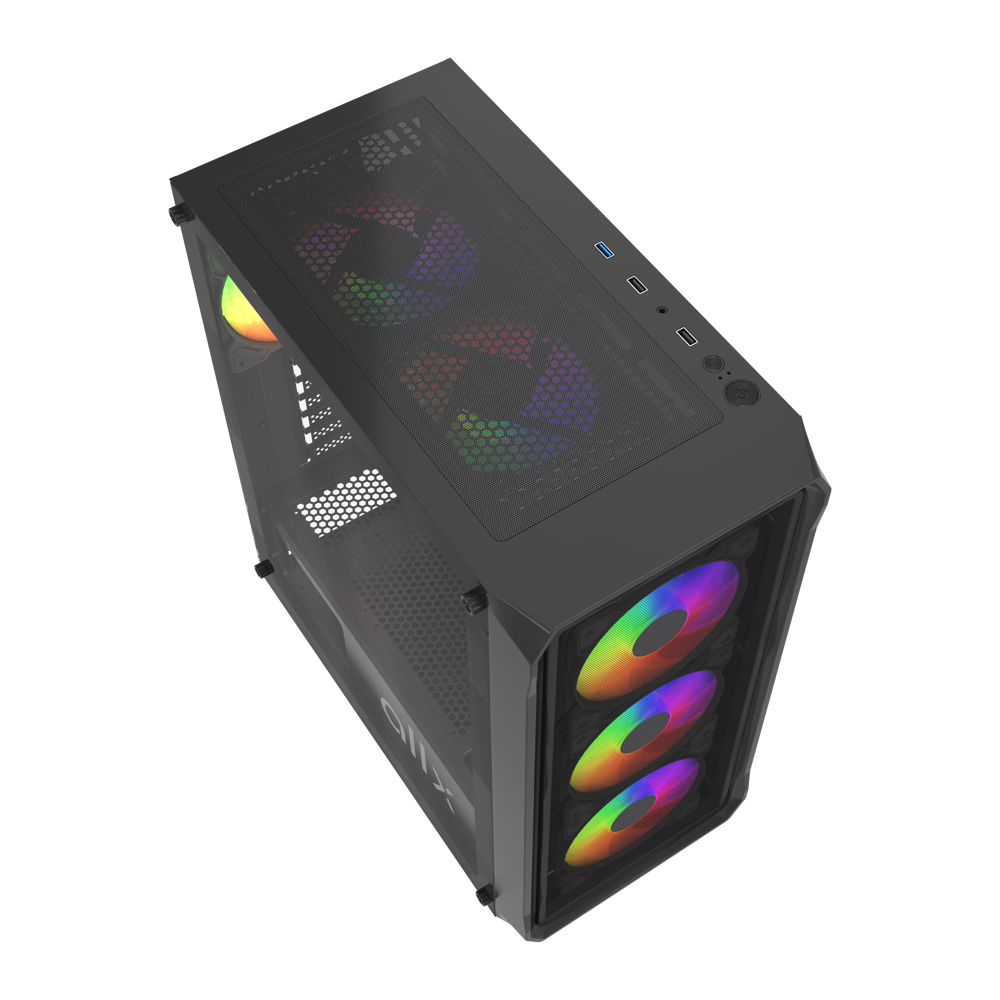 Computer Case ALLX AX-G2044, ATX, MATX, ITX, USB3.0, USB1.0x2, HD AUDIO, Black