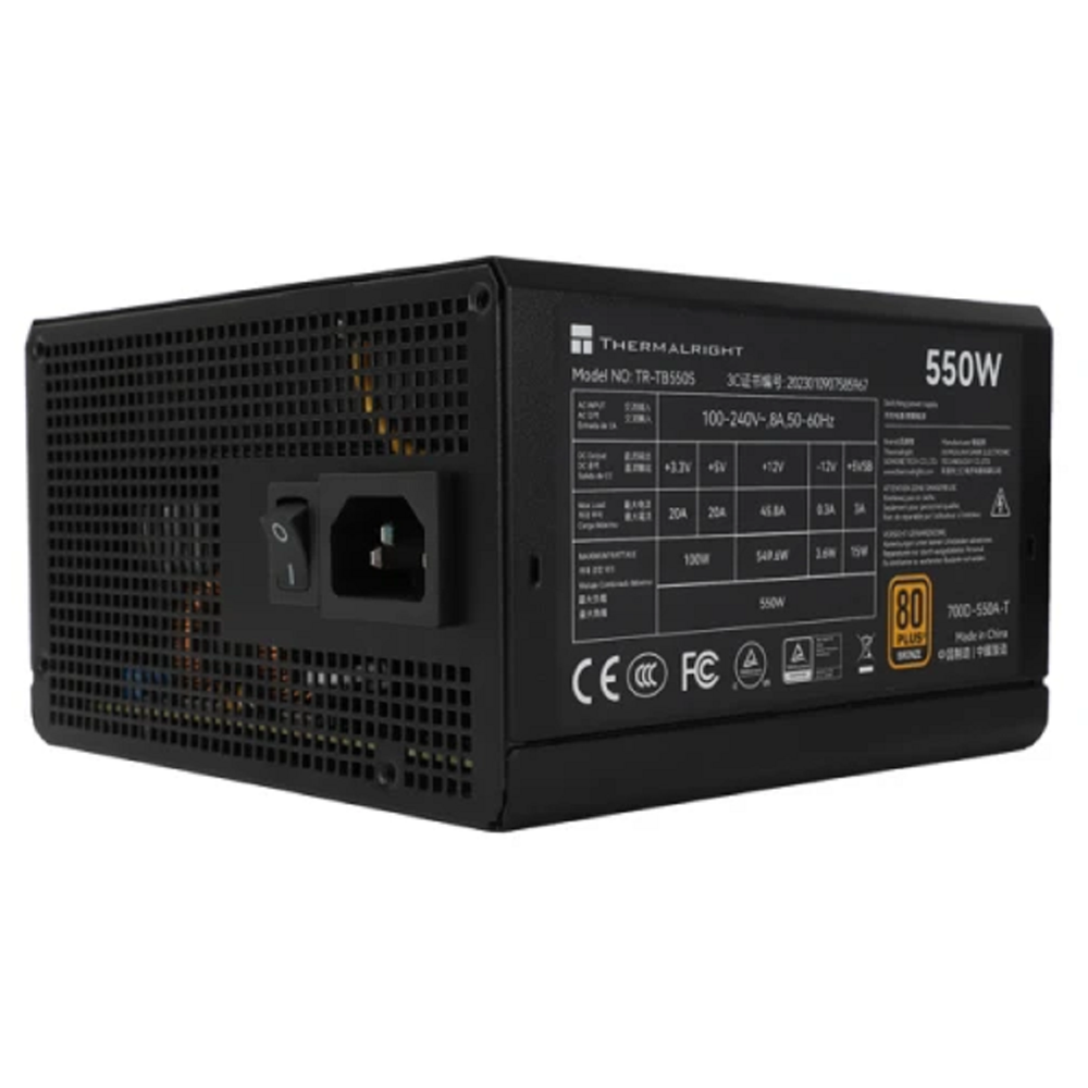 Power Supply ThermalRight TR-TB-550S, 550W, 80PLUS Bronze, Black