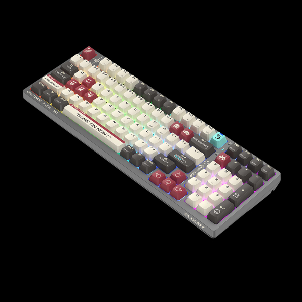 Mechanical Gaming Keyboard A4Tech Bloody WS98 Dual-Core, BLMS Red Plus Switch, Wireless, USB, 2.4GHz, Bluetooth, RGB, Pixels Red