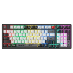 კლავიატურა A4Tech Bloody WS98 Dual-Core, BLMS Red Plus Switch, Wireless, USB, 2.4GHz, Bluetooth, RGB, Mechanical Gaming Keyboard, Bloody Grey