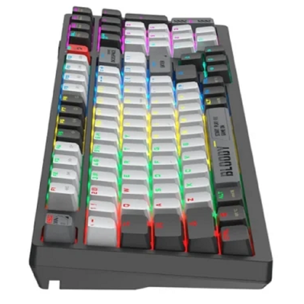 Mechanical Gaming Keyboard A4Tech Bloody WS98 Dual-Core, BLMS Red Plus Switch, Wireless, USB, 2.4GHz, Bluetooth, RGB, Bloody Grey