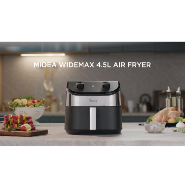 აეროგრილი Midea MF-TN45WK4, 1550W, 4.5L, Air Fryer, Black/Silver