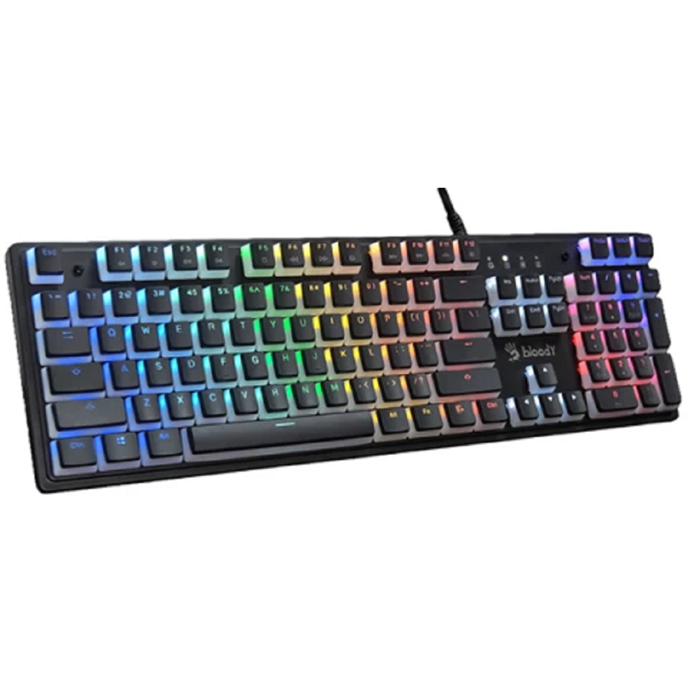 კლავიატურა A4Tech Bloody S520N, BLMS Brown Switch, Wired, USB, RGB, Mechanical Gaming Keyboard, Pudding Black