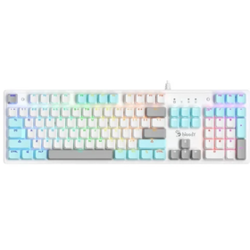 კლავიატურა A4Tech Bloody S520N, BLMS Brown Switch, Wired, USB, RGB, Mechanical Gaming Keyboard, Icy White