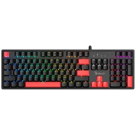 კლავიატურა A4Tech Bloody S520N, Red Plus Switch, Wired, USB, RGB, Mechanical Gaming Keyboard, Fire Black