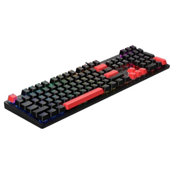 კლავიატურა A4Tech Bloody S520N, Red Plus Switch, Wired, USB, RGB, Mechanical Gaming Keyboard, Fire Black