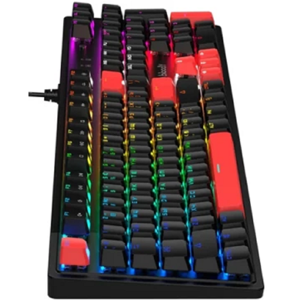 კლავიატურა A4Tech Bloody S520N, Red Plus Switch, Wired, USB, RGB, Mechanical Gaming Keyboard, Fire Black