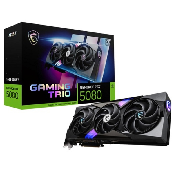 Graphic Card MSI 912-V531-005 GAMING TRIO OC, GeForce RTX5080, 16GB, 256Bit, DP, HDMI, Black