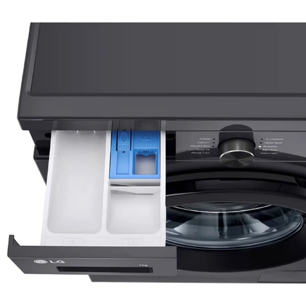 Washing Machine LG F2Y1HYP6J.AMBPMER, 7Kg, 1200Rpm, Black