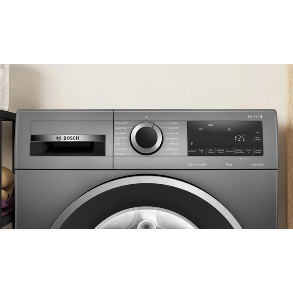 Washing Machine Bosch WGK244ZXME, 9Kg, A+++, 1400Rpm, 72Db, Grey